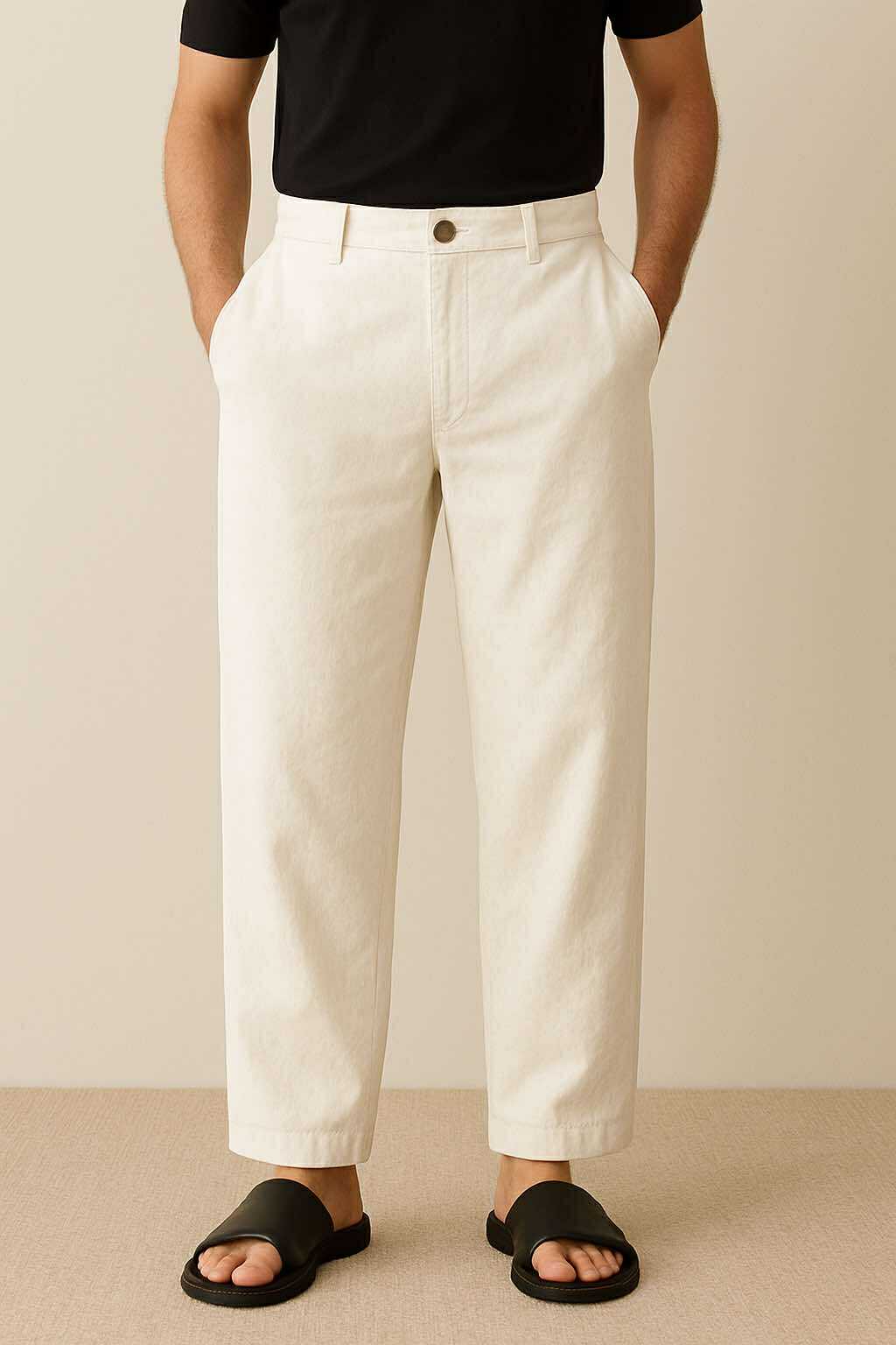 offwhite linen pants
