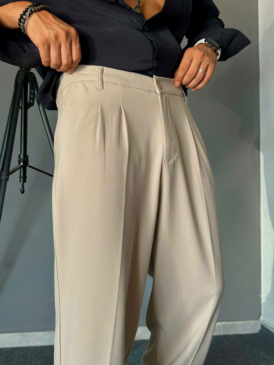Skin colour Baggy korean pants