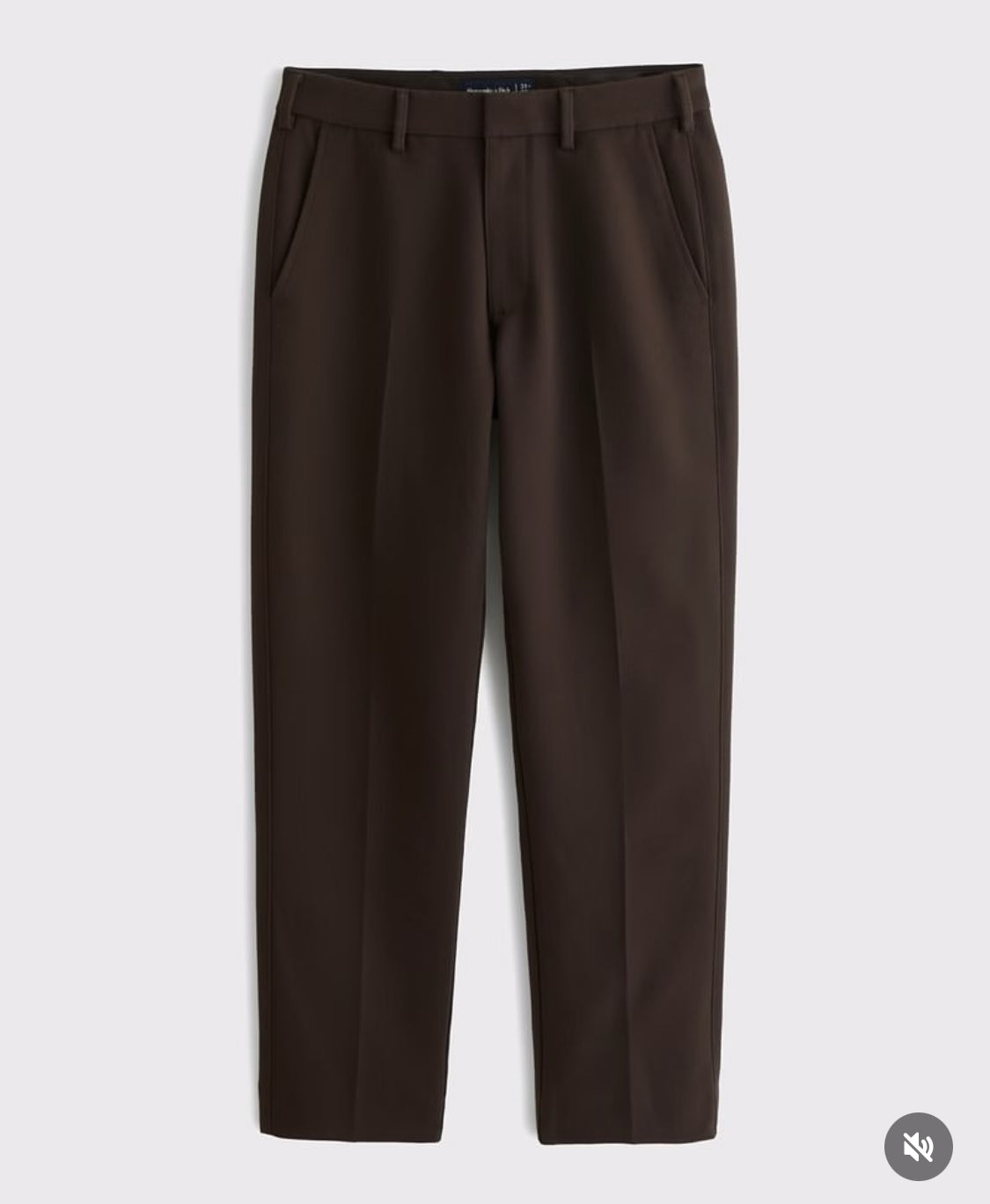 Brown straight fit pants invisible button