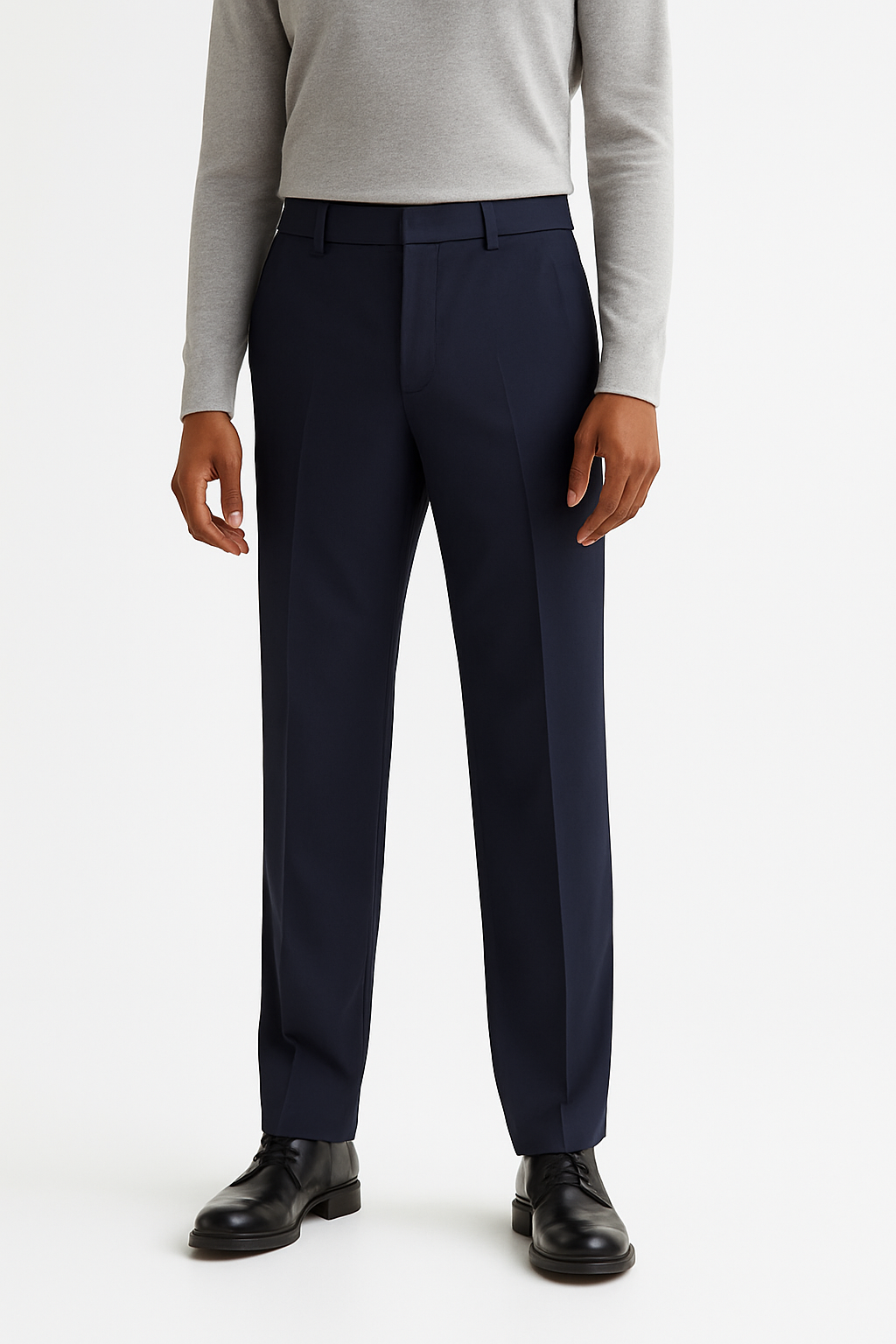 Navy blue straight fit pants