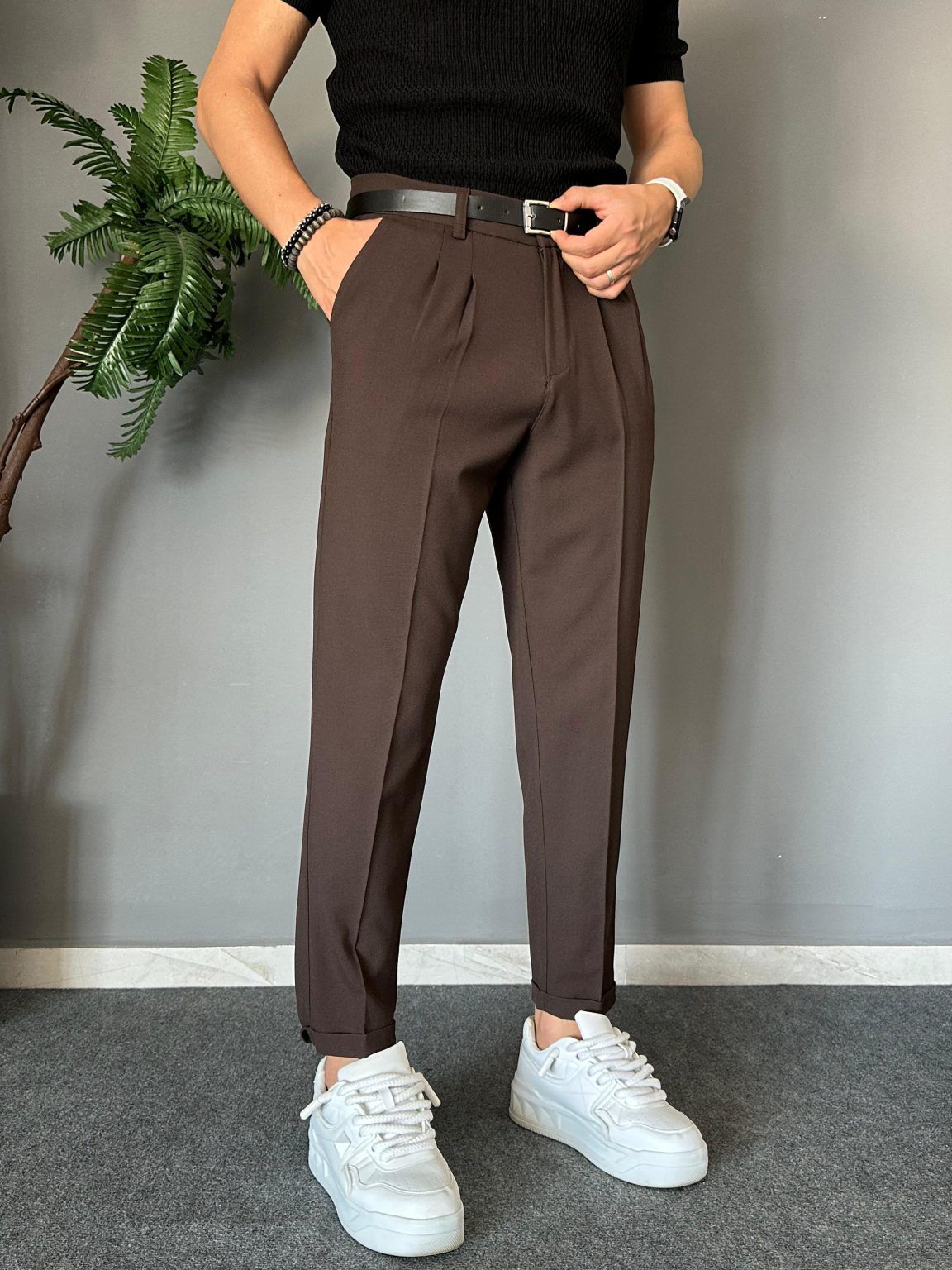 Brown basic pant