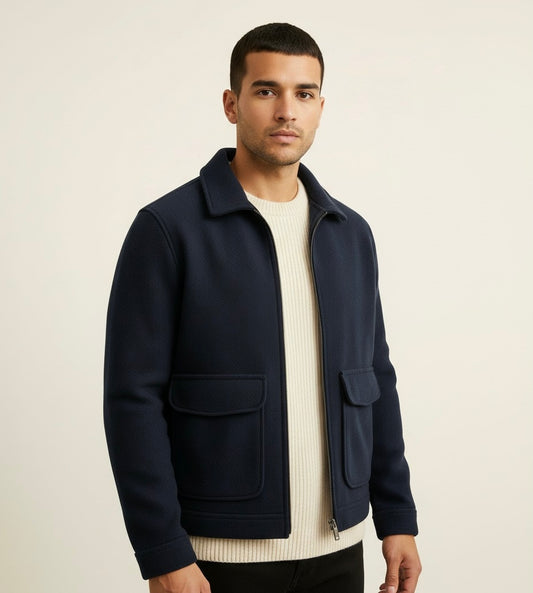 Navy blue high end fused jacket