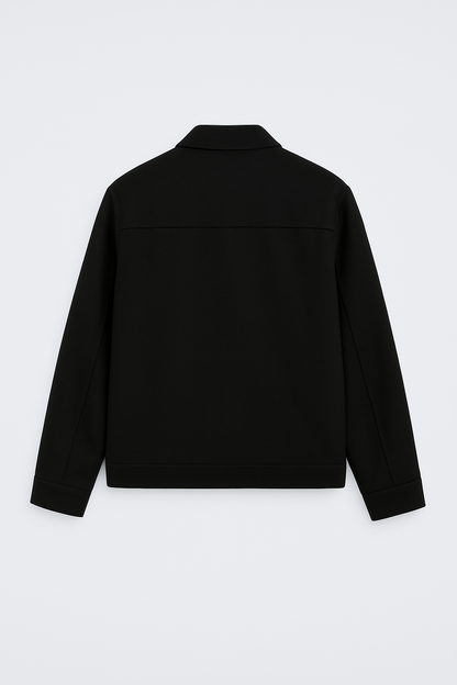 Black fleece jacket with cargo pockets