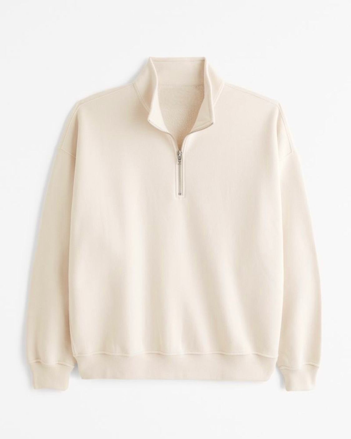 Beige quarter zipper sweater