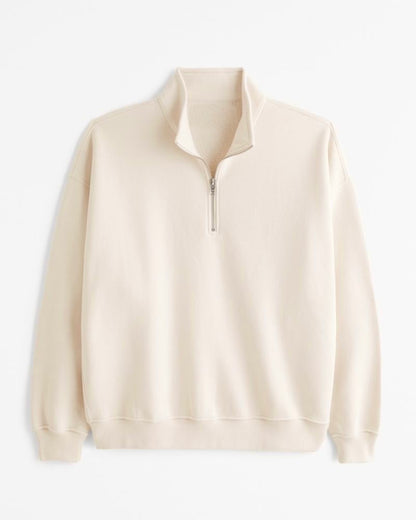 Beige quarter zipper sweater