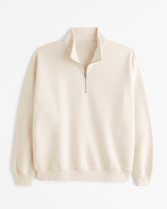 Beige quarter zipper sweater