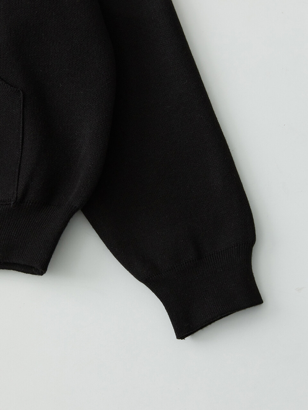 Basic black fleece hoodie