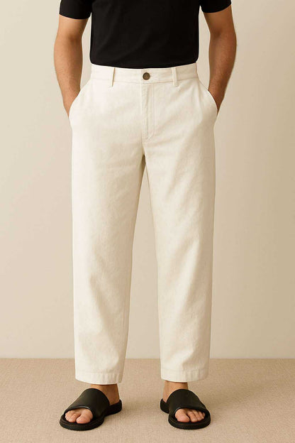 offwhite linen pants