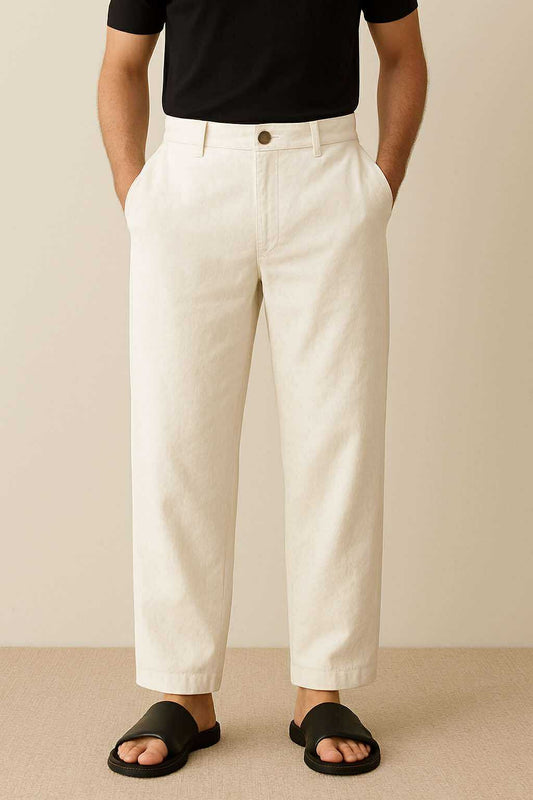 offwhite linen pants