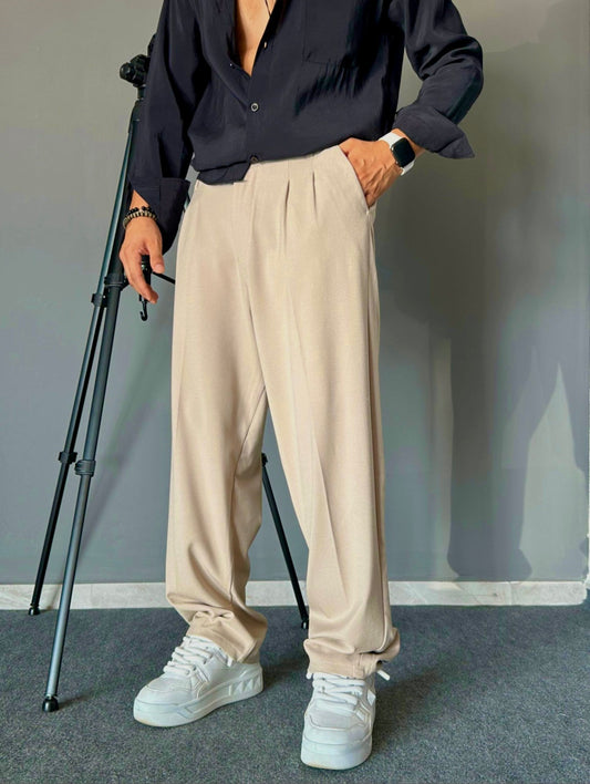 Skin colour Baggy korean pants