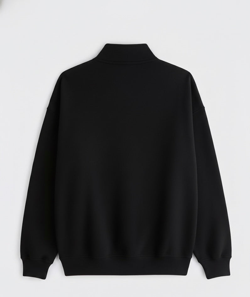 Black quarter zipper sweater