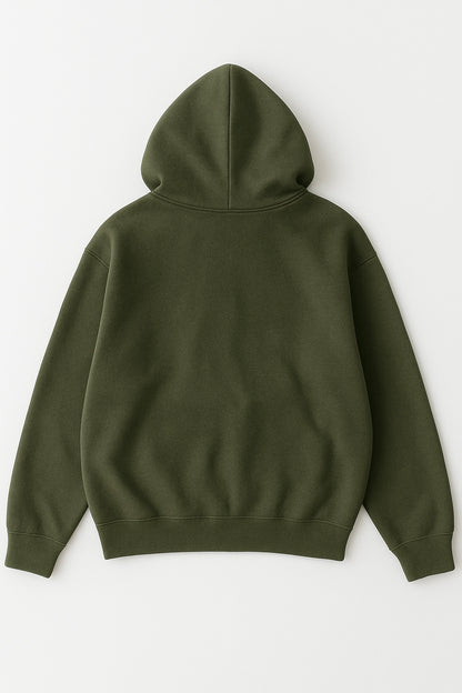 Olive green fleece hoodie