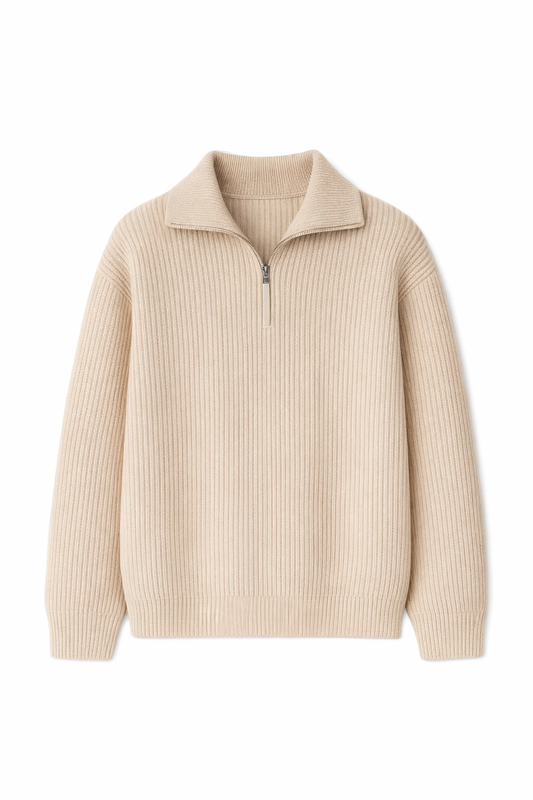 Beige knitted sweater