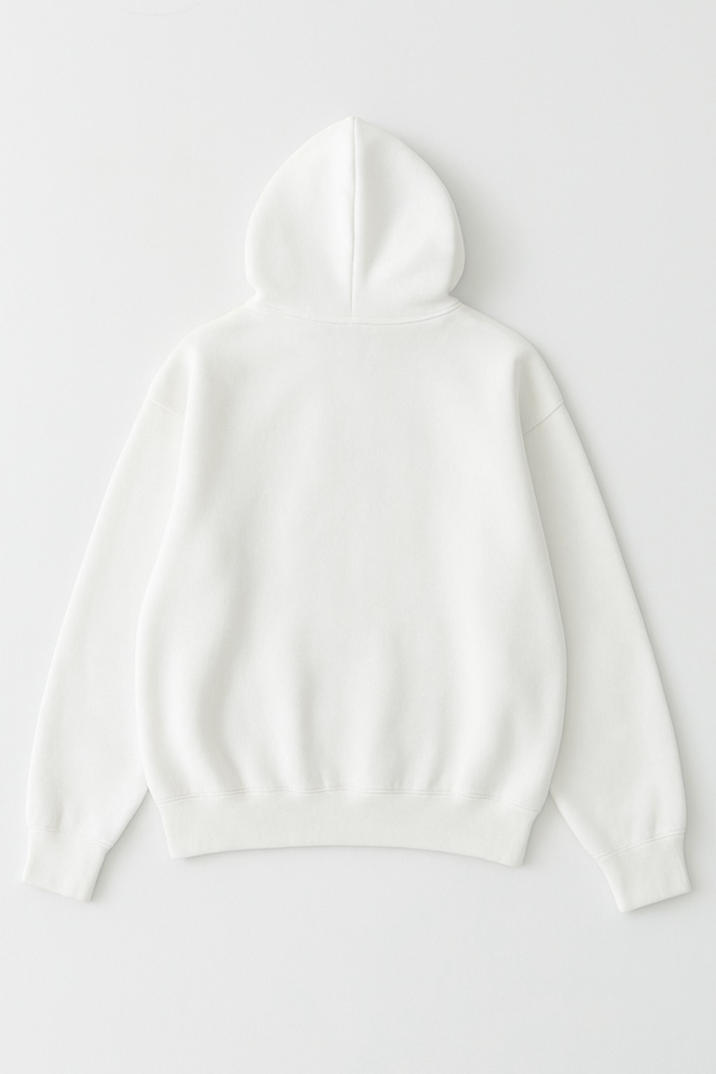 Basic white fleece hoodie