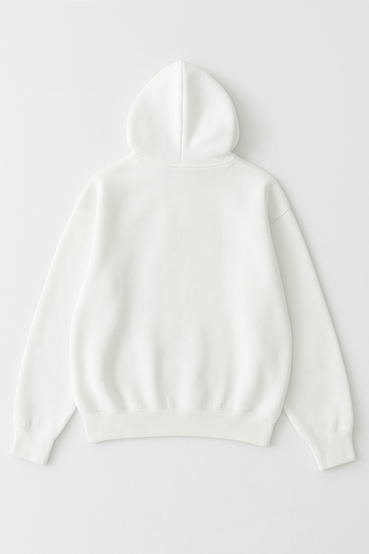 Basic white fleece hoodie