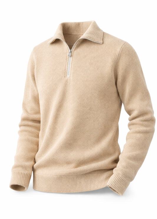 Beige knitted sweater