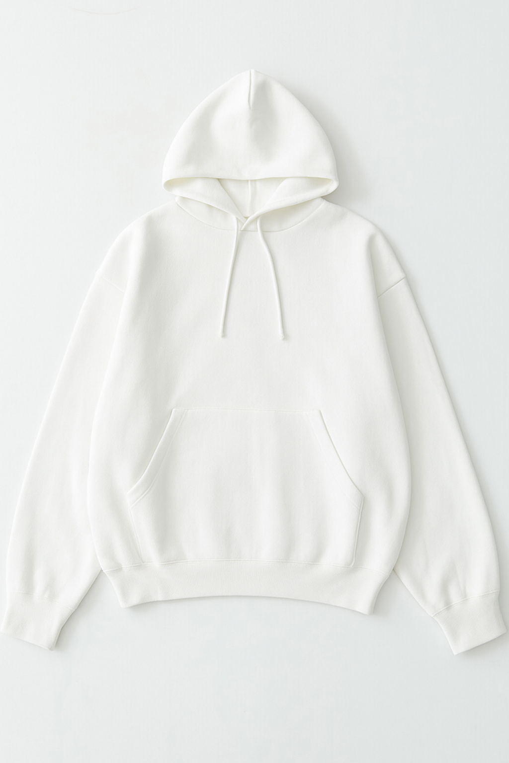 Basic white fleece hoodie