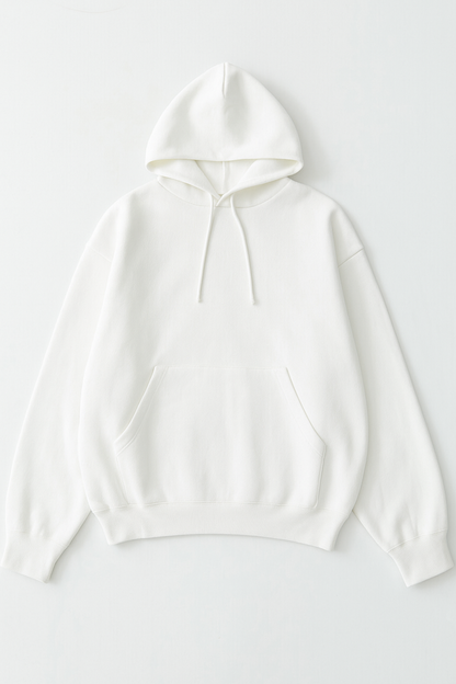 Basic white fleece hoodie