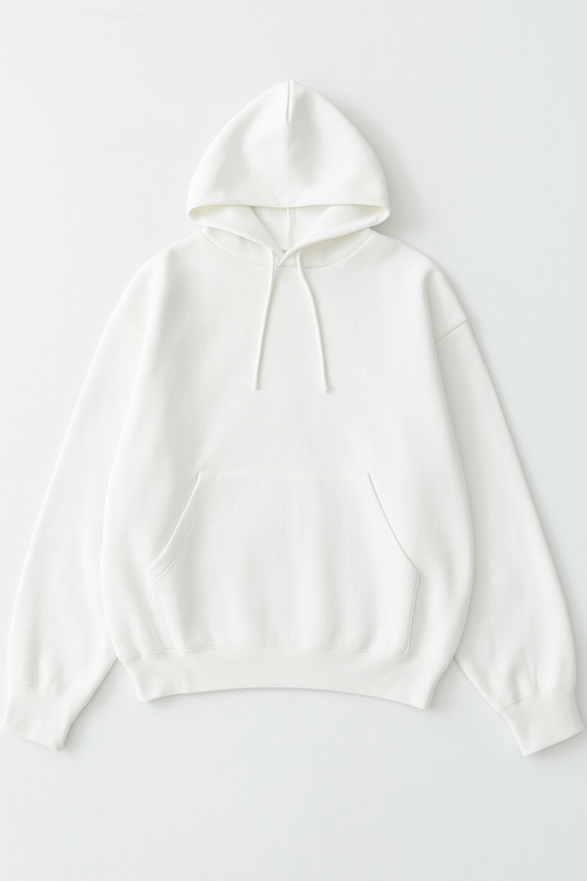 Basic white fleece hoodie