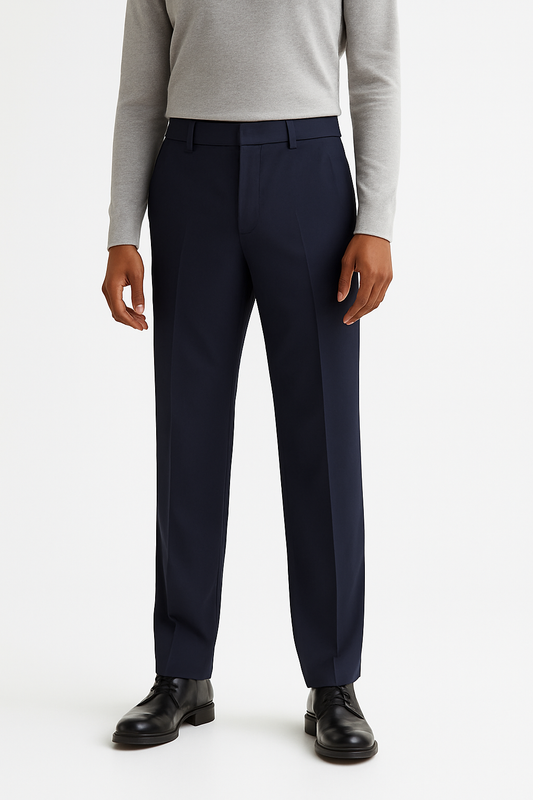 Navy blue straight fit pants