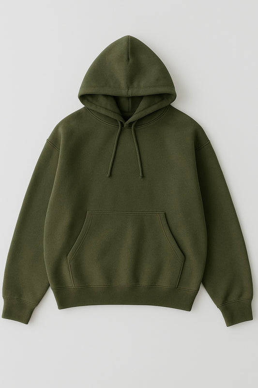 Olive green fleece hoodie